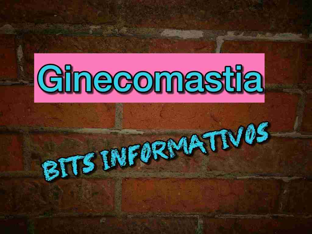 Pared de ladrillos rojos con inscripción en la se lee "Ginecomastia Bits Informativos"