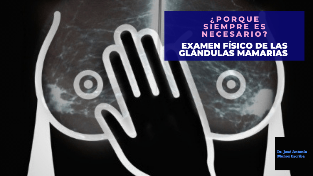 Silueta de unos senos en las que se superpone la imagen de una mamografía, sobre la que ss encuentra la silueta de una mano, como señal de que está realizando un examen físíco mamario
