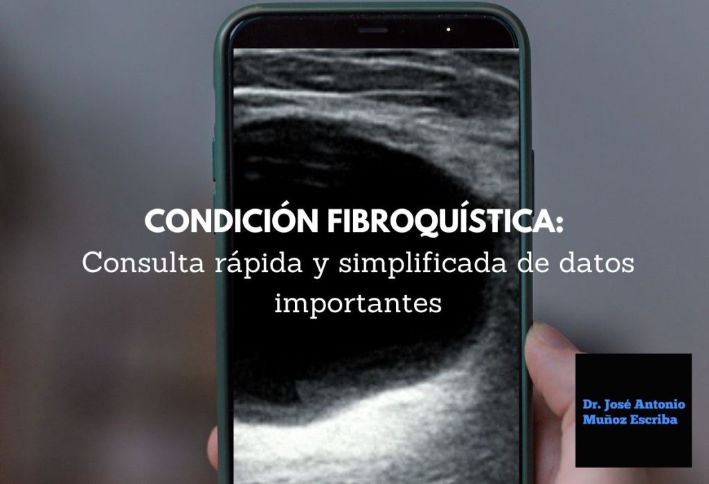 Smartphone siendo sostenido con una mano en la que muestra la imagen ecográfica de un quiste