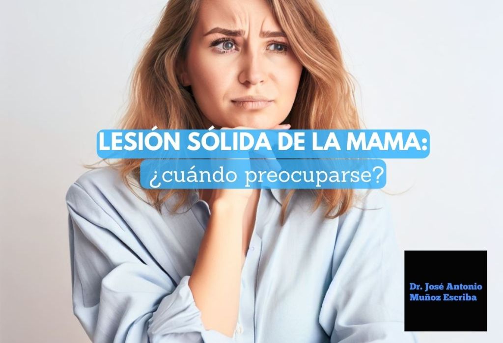 Mujer en su tercera década, con la mano en la barbilla, pensativa porque su médico le dijo que tenía una lesión sólida en uno de sus senos