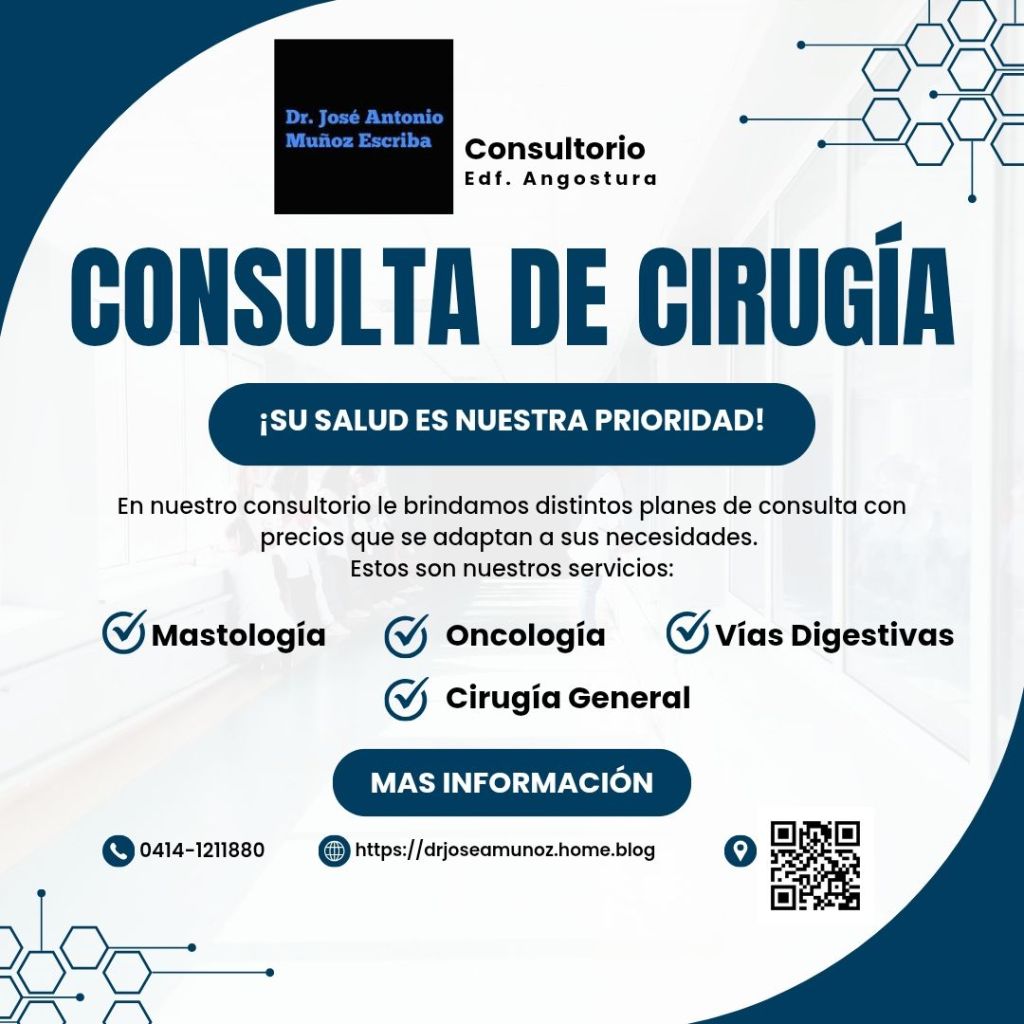 Consulta de cirugía oncológica y mastologia en Caracas. Pida su cita por whatsapp. Cirujano oncologo a precios solidarios