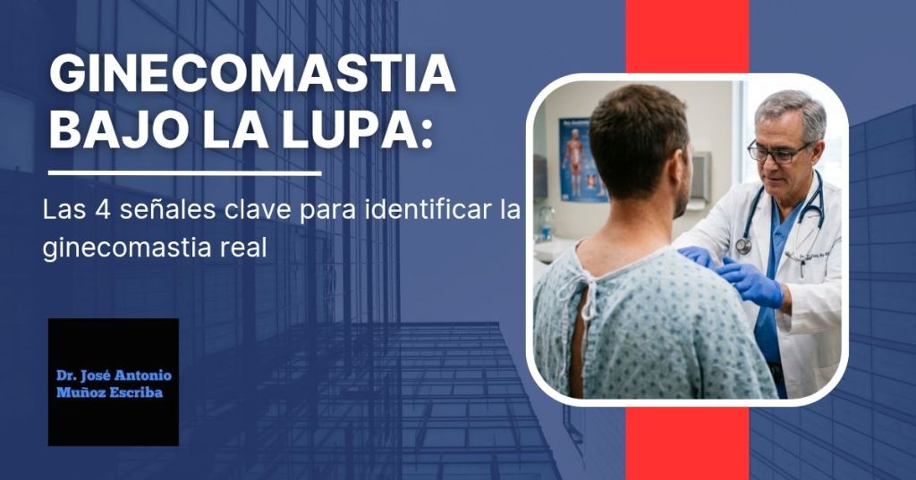 Mastologo examinando un paciente con ginecomastia, bajo el titulo de ginecomastia bajo la lups: las 4 señales clave para identificar la ginecomastia real